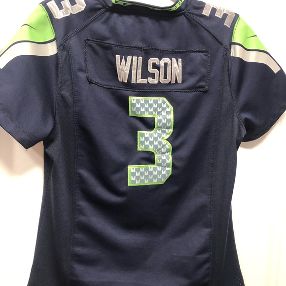 Nike On Field NFL Seattle Seahawks￼ Russell Wilson #3 Women’s Sewn Jersey Size M - Picture 2 of 11